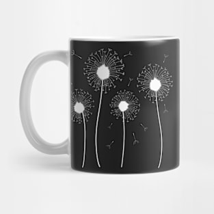 White Dandelion Pattern Mug